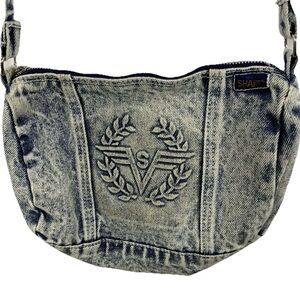Vtg 80’s Shane Acid Wash Stone Wash Denim Purse Retro Crossbody‎ Shoulder Bag